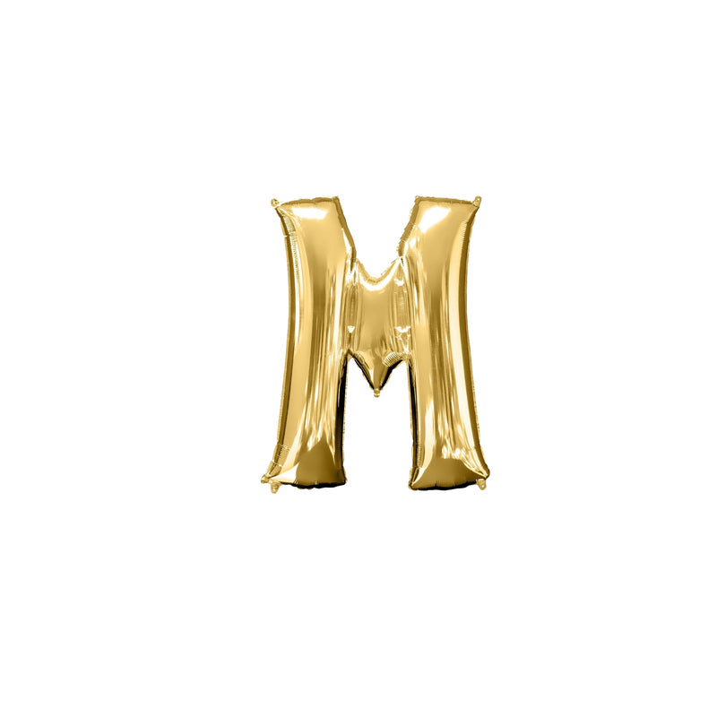 SMALL LETTER M FOIL BALLOON - GOLD - 17 INCH / 40 CM ( REGULAR BRAND )