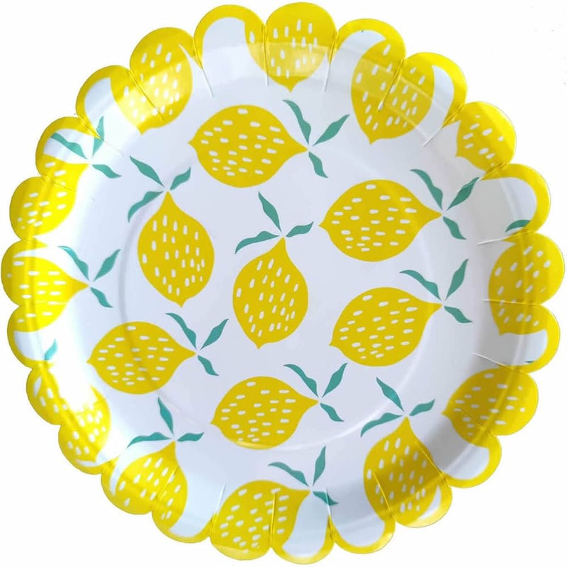 LEMON Paper Plates 23 cm PACK OF 8 PCS