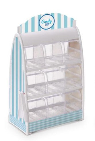 Candies Holder Plastic Stand - Blue Striped