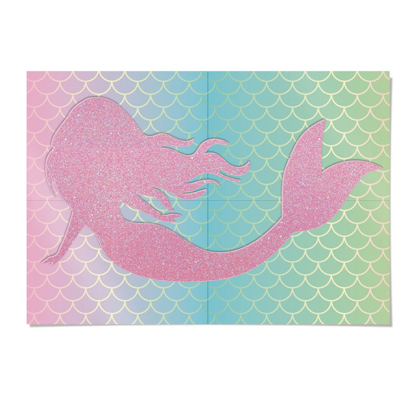 MERMAID RECTANGULER CARDBOARD POSTER- EMBOSSED