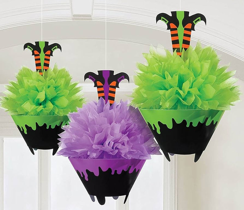 HALLOWEEN WITCH POM POM DECORATION