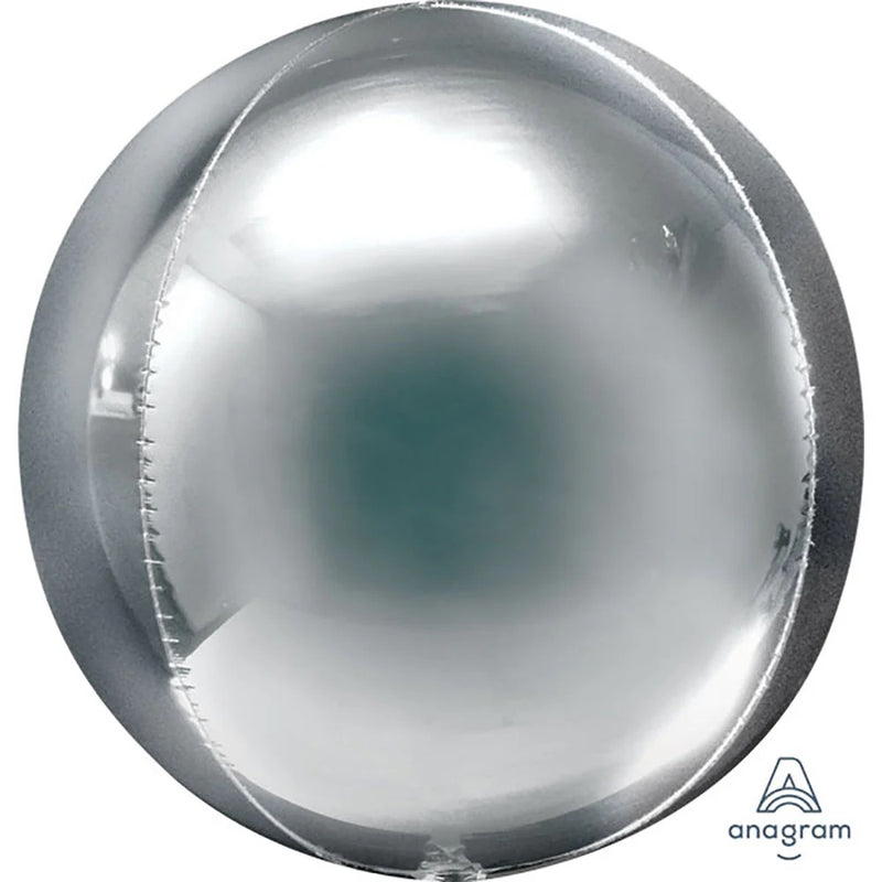 SILVER ORBZ FOIL BALLOON - 16 INCH