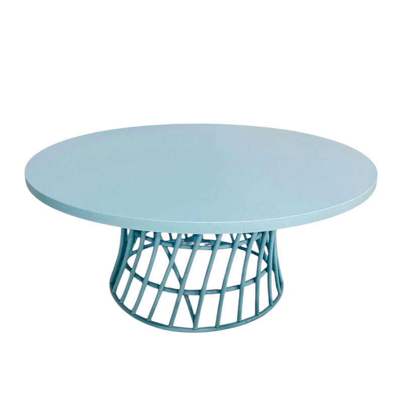 PASTEL BLUE RATTAN KIDS ROUND TABLE (RENTAL)-1