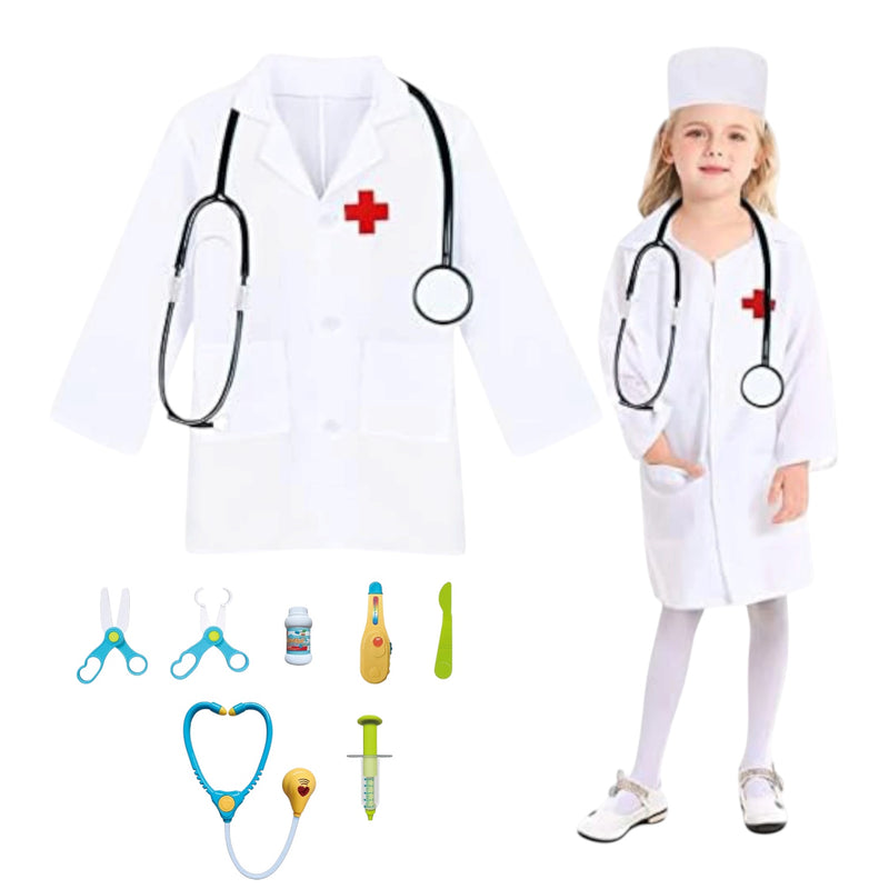 Doctor Costume + Doctor Kit S (90-110 cm) 3-5 Yrs
