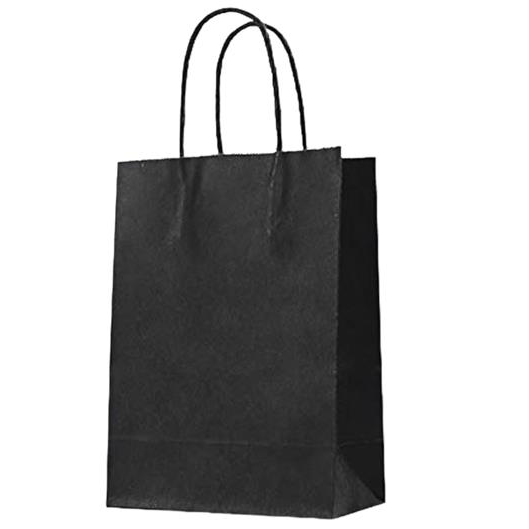 BLACK PAPER GIFT BAG 21 CM X 27 CM