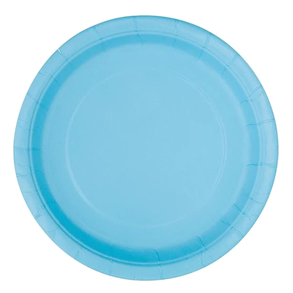 BLUE BIG PAPER PLATES - 10 PCS - 23 CM