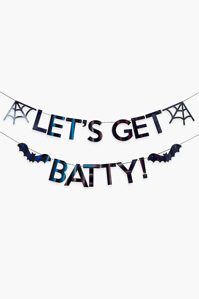 Halloween Let's Get Batty-bunting - Let's Get Batty -Iridescent Black