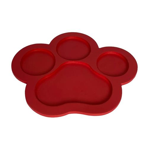 RED PAW TRAY ENGRAVED - 25x23x1-1