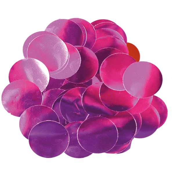 FUCHSIA FOIL ROUND CONFETTI PAEPRS - 2.5 CM - 30 GRAMS