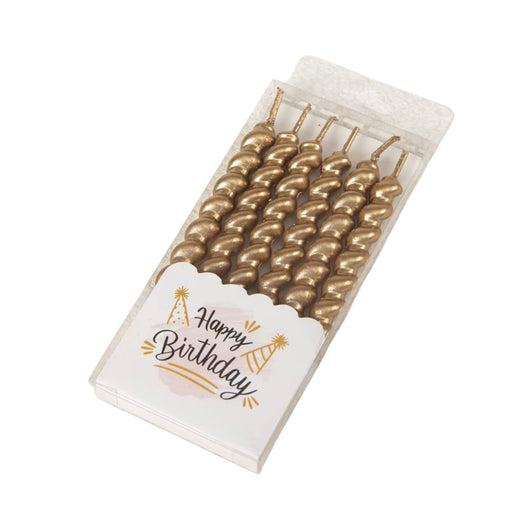 Champagne swirl Candles - 6PCS - 8.5cm