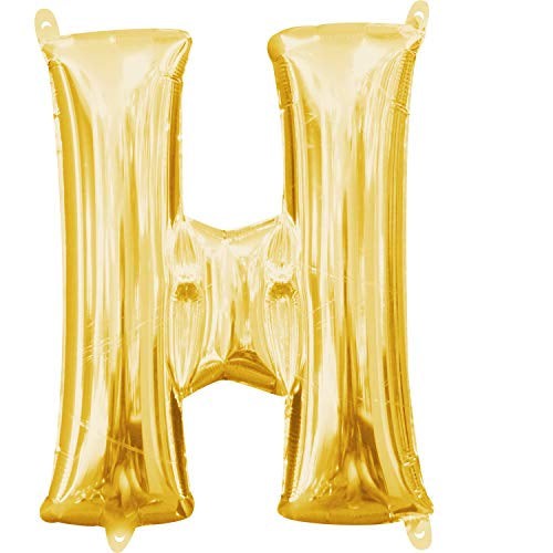 JUMBO LETTER H FOIL BALLOON - GOLD - 35 INCH / 88 CM ( REGULAR BRAND )