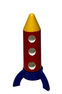 Red ROCKET WITH BASE 12x12x25-1