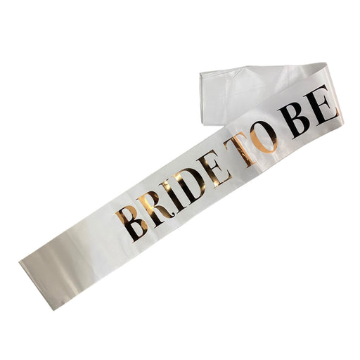 BRIDE TO BE SASH WHITE & ROSEGOLD