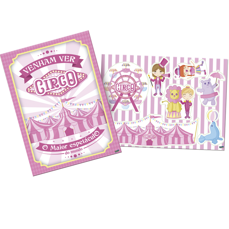 GIRLY CIRCUS SMALL POSTER + 10 CUT OUTS