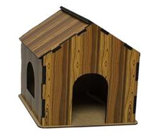 WOOD HOUSE 3 LITTLE PIG'S HOUSES - 21x21x23-1