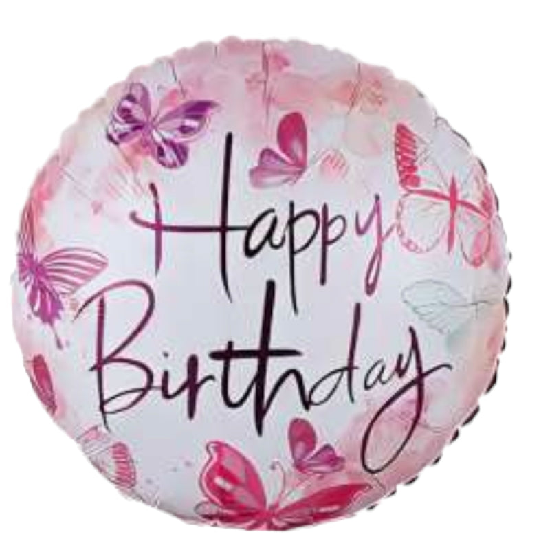 BUTTERFLY HBD 18 INCH FOIL BALLOON