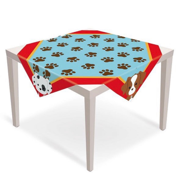 DOGS & PUPPIES PLASTIC SQUARE TABLE COVERS SET
