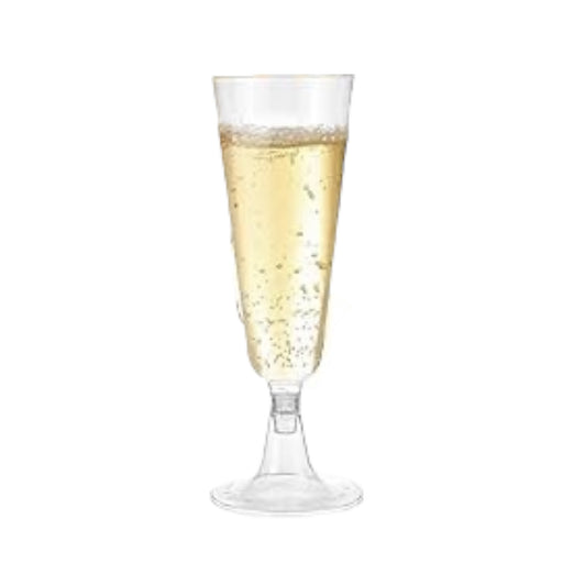 CLEAR FLUTE CHAMPAIN CUPS - 8pcs