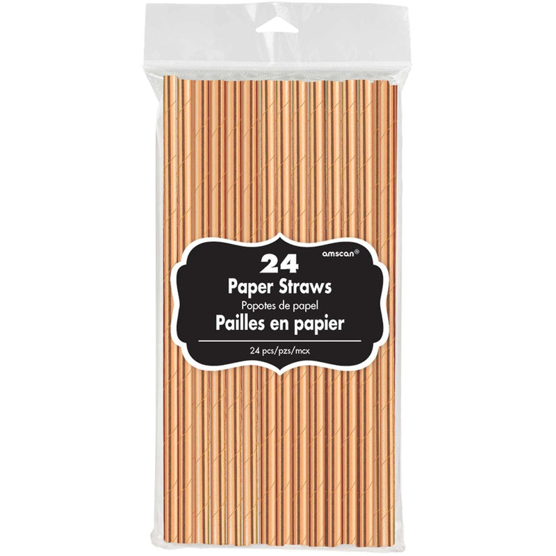Rose Gold Paper Straws ( AMSCAN)