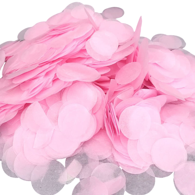 PINK ROUND MATT CONFETTI PAPERS BAG - 1.5 CM