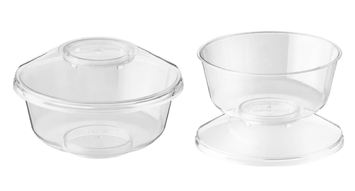 CLEAR Jello round cups WITH LID - 200 CC - 10 PCS