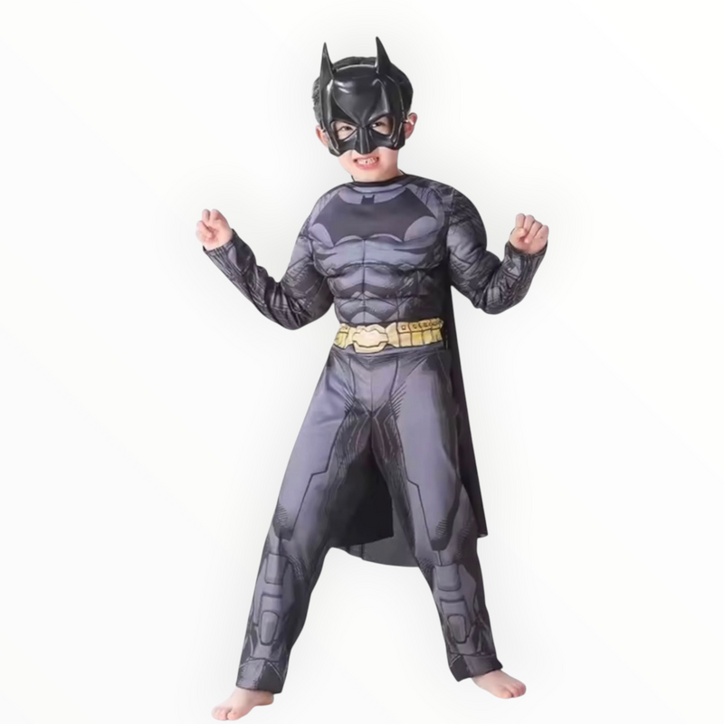 Batman Deluxe Muscle Costume with Cape S (90-110 cm) 3-5 Yrs
