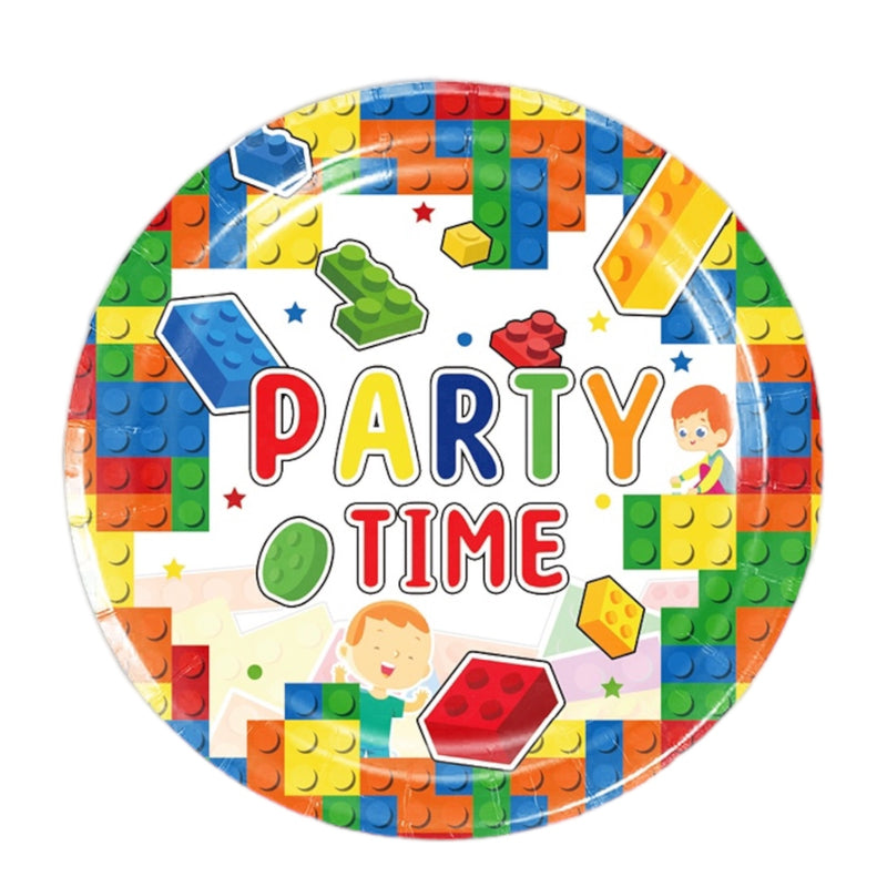 LEGO BLOCKS 9 inch big paper plates *10pcs / pack