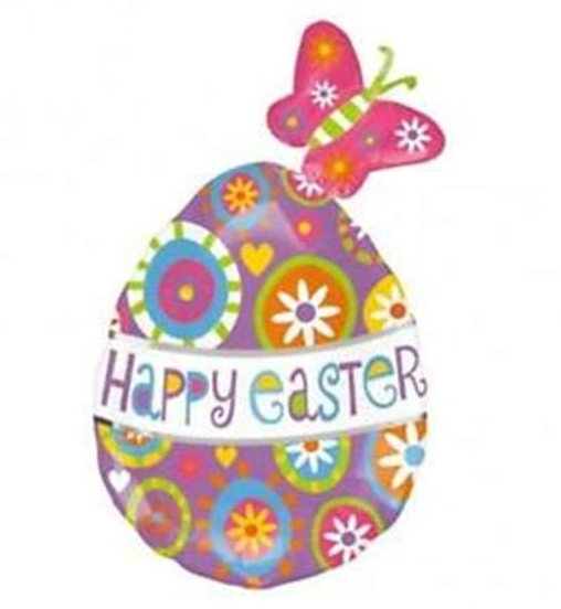 Happy Easter Butterfly Egg SHAPE FOIL Balloon