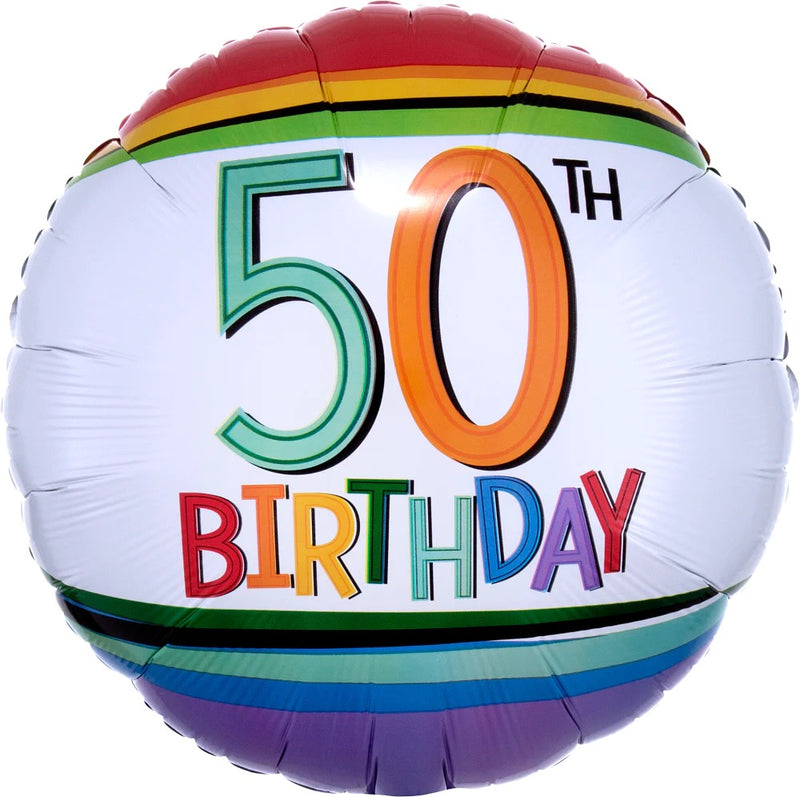 RAINBOW 50TH BDAY FOIL BALLOON