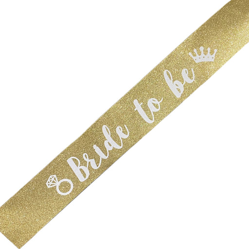 BRIDE TO BE GOLD GLITTER SASH