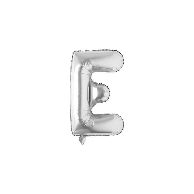 SMALL LETTER E FOIL BALLOON - SILVER - 17 INCH / 40 CM ( REGULAR BRAND )