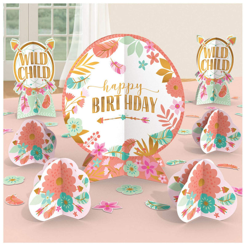 Boho Birthday Girl Table Decoration Centerpiece