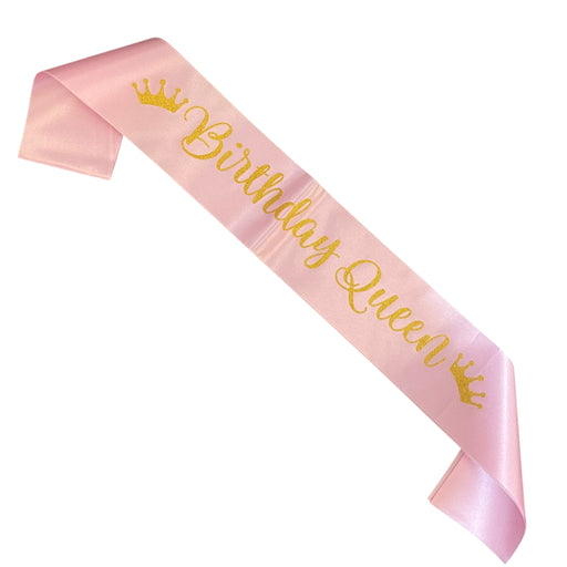 BIRTHDAY QUEEN PINK SASH