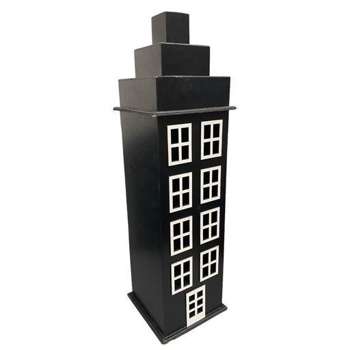 BLACK EMBOSSED BIG BUILDING - 18x18x66-1