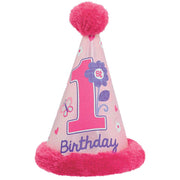 Sweet Girl 1st Birthday Faux Fur Cone Hat