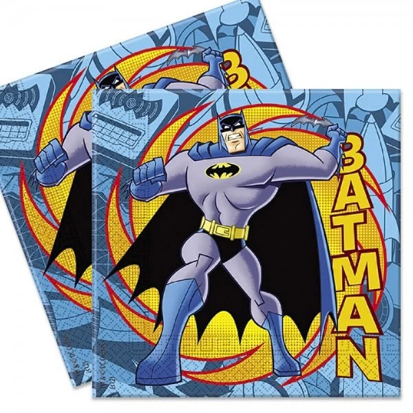 BATMAN SUPERHERO NAPKINS -33X33CM - 20 PCS