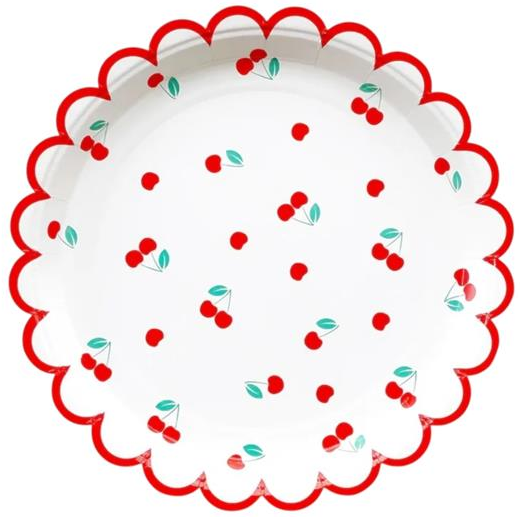 CHERRY Paper Plates 23 cm PACK OF 8 PCS