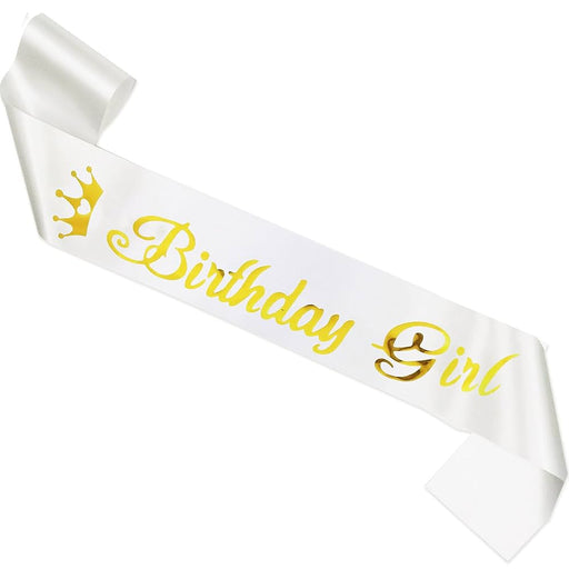 BIRTHDAY GIRL SASH WHITE