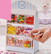 CANDIES HOLDER PLASTIC STAND - BLUE STRIPED