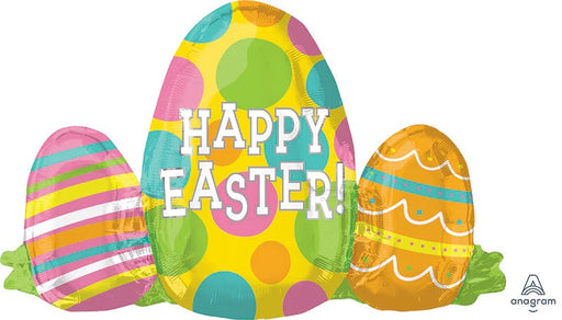 TRIO EASTER EGGS SUPER SHAPE FOIL BALLOON