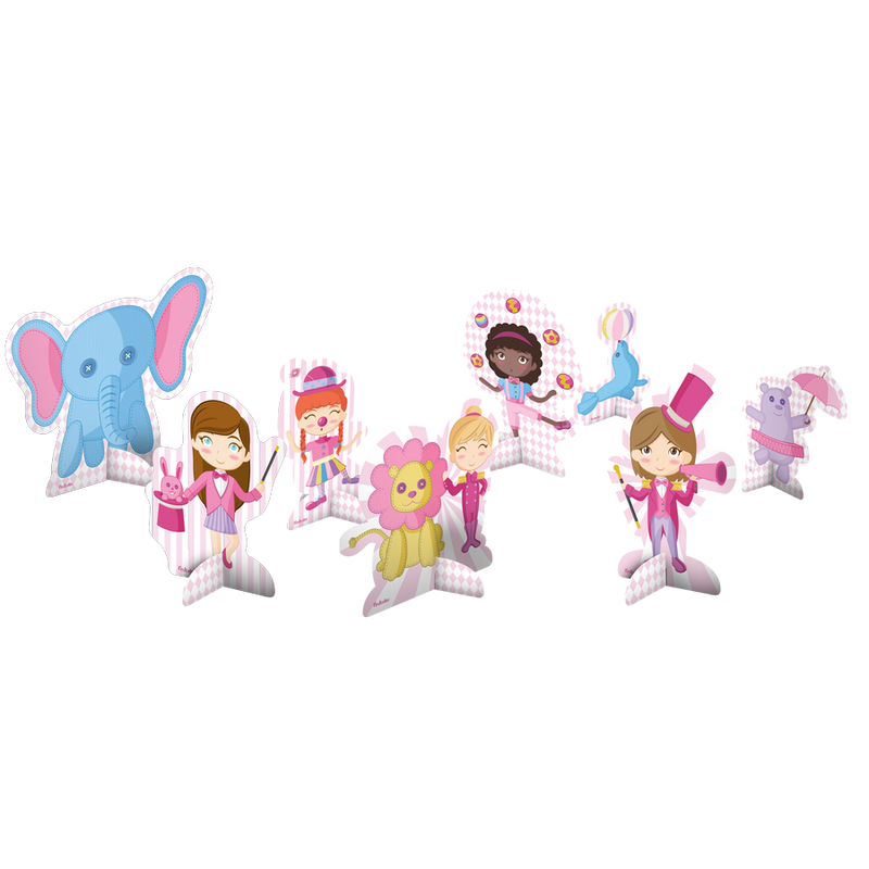 GIRLY CIRCUS CENTERPIECES - STANDING CUT OUTS